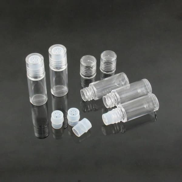5 st Mini Klar 3 ml Tom Lös Puderdosa Plastflaska