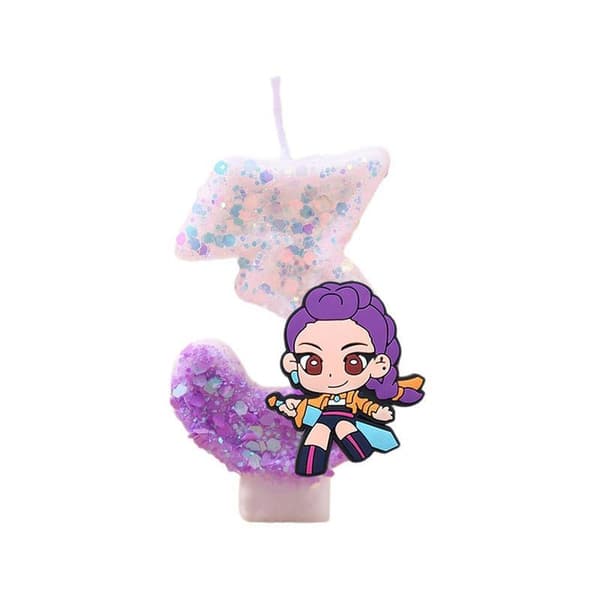 Ny Kpop Demon Hunters Digitalt Lys Bursdagskake Dekor Nummer A10