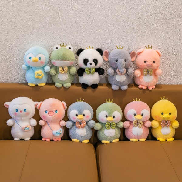 25cm Cartoon Pehmo Penguin Frog Panda Doll ja Täytetty eläin Dol A5