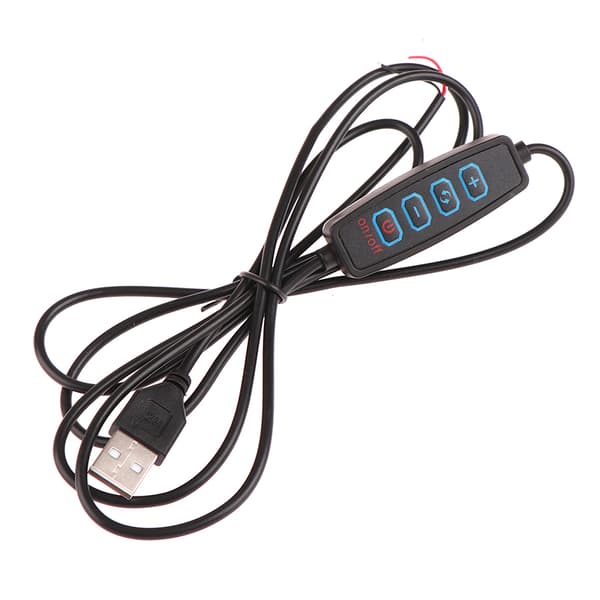 1,5M USB 5V LED Trefarget dimming Fargebryter Kabeldimmer 4-K black