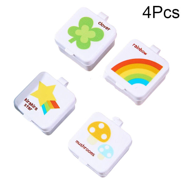 1/4 kpl Mini Neliömäinen Kannettava Kastikkepullo Bento-Pullotusastia 4Pcs