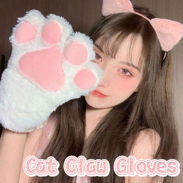 e Cat Paw Cat Paw Gloves Tykkede Fluffy Cat Paw Split Finger camel one