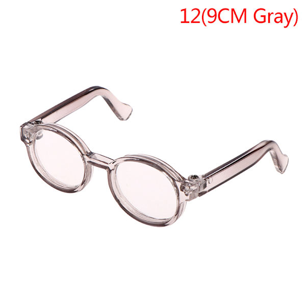 Pehmo-nukkelasit tarvikkeet pyöreä kehys 6,5/9,5 cm silmälasit Clea 12(9CM Gray)