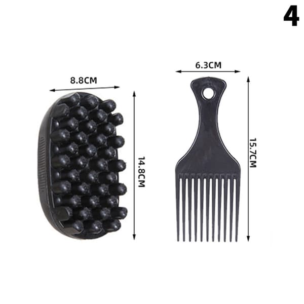 Krøllebørste i gummi for hårvask, Loc Twisting Comb Coil Af 4
