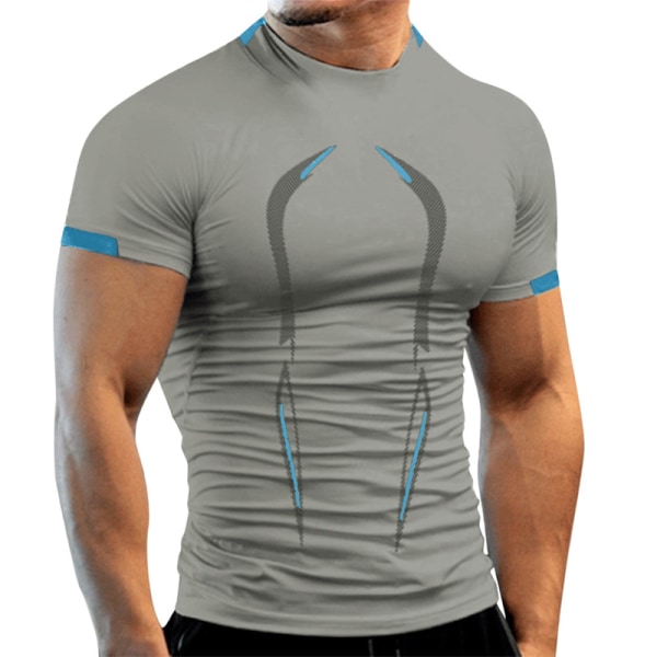 Gym skjorte Sport T skjorte menn Hurtigtørkende løpeskjorte trening Black  4XL eeb0 | Black | 4XL | Fyndiq