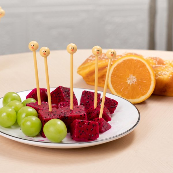 10 stk Mini-tannpirkere Cartoon Kids Picks Fruktgafler i plast B Coffee