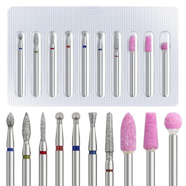 10 stk. elektriske neglebor til manicure, pedicure, wolfram D 9