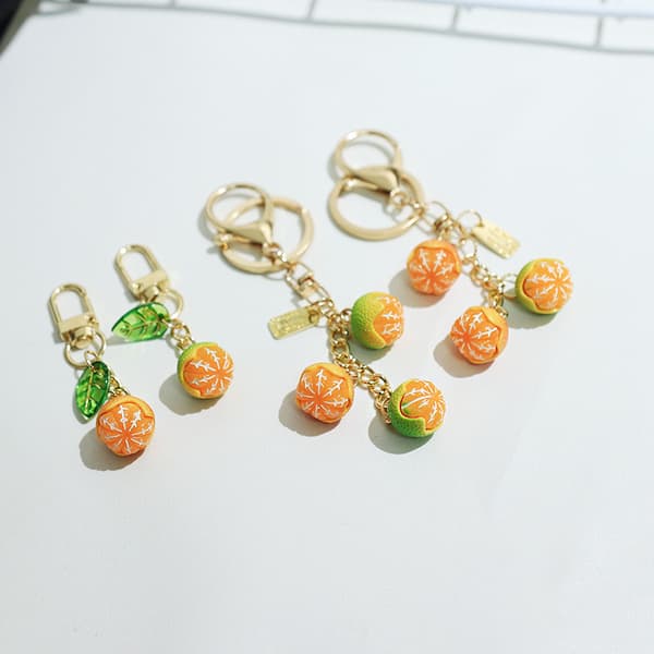 e Simulaatio 3D Orange Fruit Avaimenperä Riipus Laukku Charm Puhelin A A3
