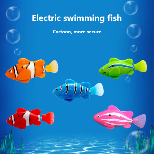 Ensfarvet indendørs leg Svømmerobot Lysende elektrisk fisk A1