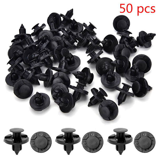 50 stk/sæt 8mm hul plastnitter Fastener Push Clips