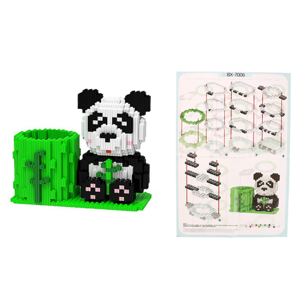 Leker Hobbyer Dyr og Kawaii Panda Micro Building Model Mini B