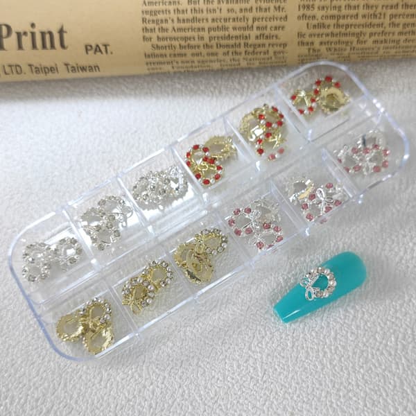 5 stk 3D Rhinestone Krystall Nail Art Garland Perle Dangle Charms A5