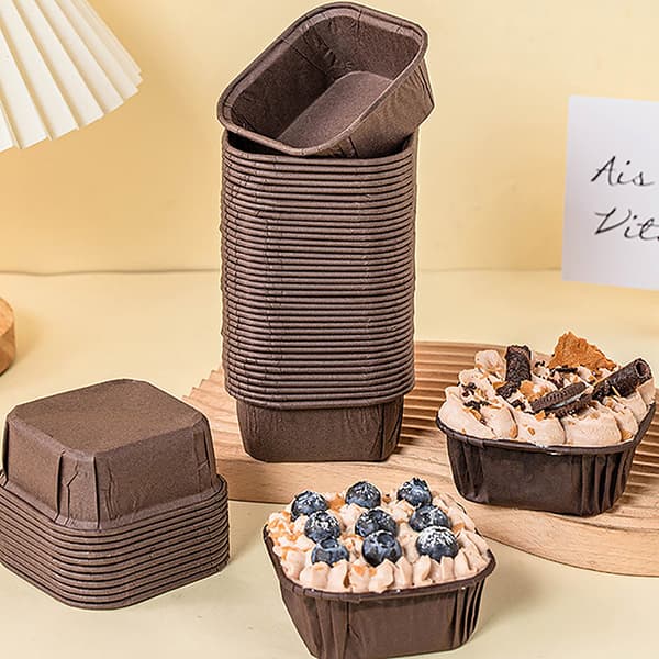 50 stk/sett Kakeform Firkantet Brødform Kake Muffins Cupcake White