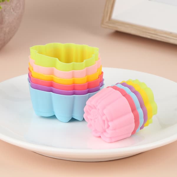 5 stk 3/5 cm Lotus Silikonform Kake Muffin Baking Nonstick Reus 5cm 5pcs