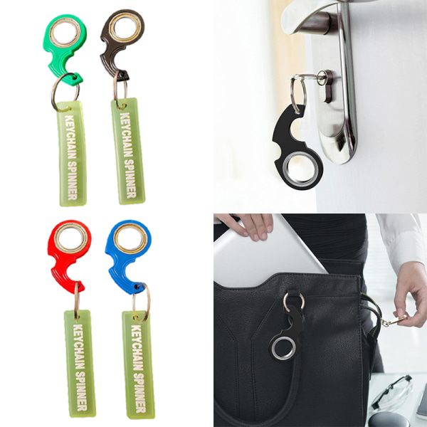 Fingertop Rotation Keychain Antistress Spinning Keyring Luminou Green