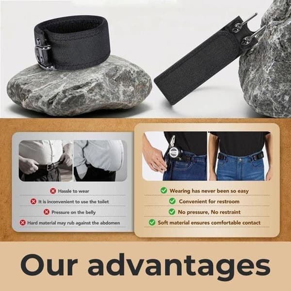 Spennefri Beltekrok Justerbart Midjespenne Elastisk Midjebelte Black 2pcs