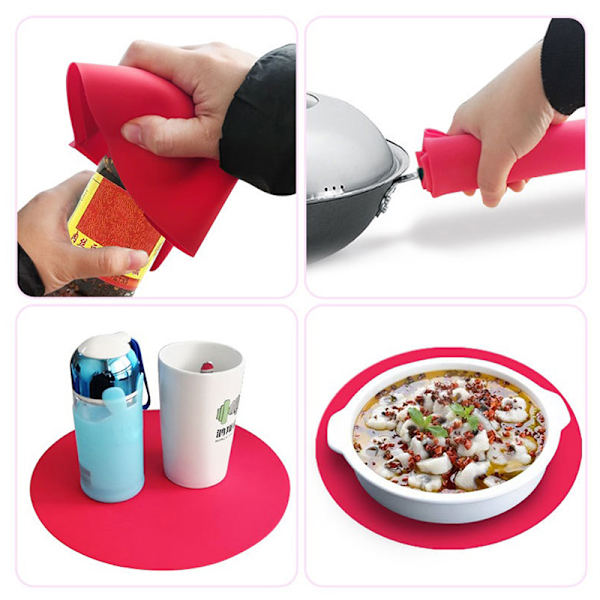 30 cm blød non-stick rund mikrobølgemåtte Friture Pad Modstandsdygtig Sil Gray