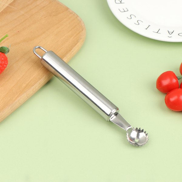 Rustfritt stål Tomato Corer Strawberry Huller Stem Remover Fru