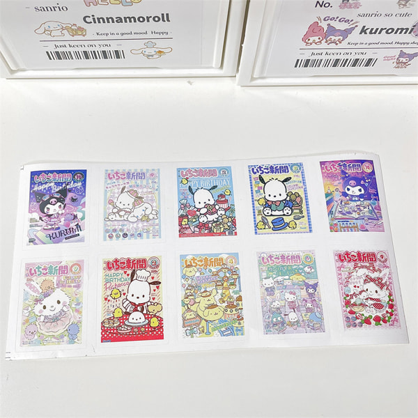 100 STK Kawaii Dog Cat Cartoon Stickers Animeleker For jenter Kid