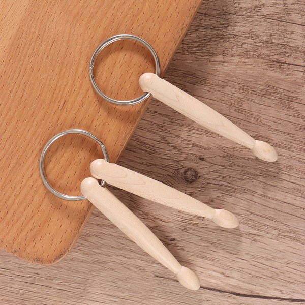 Mini Drum Sticks Nøglering Træ Drumsticks Nøglering Keyfob A
