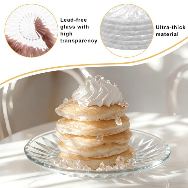 6-pack klara glasplattor 6 tum runda transparenta små glas White