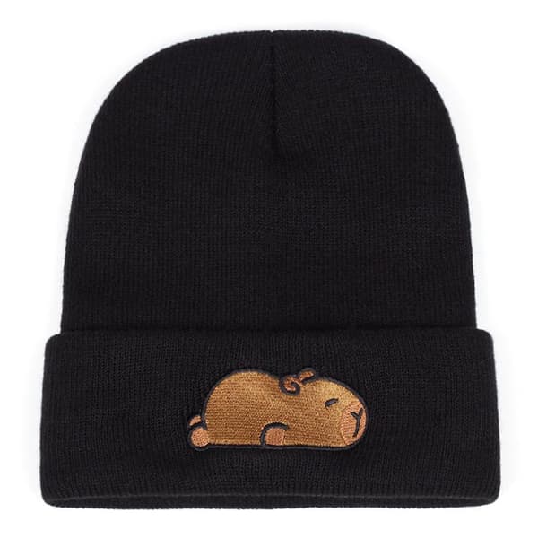 Capybara stickad mössa Hip Hop kepsar Unisex vuxen Hippie mössor White