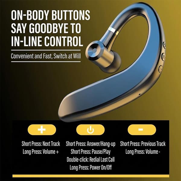 Trådlös Bluetooth 5.2 Universal Hook Hörlur Sport Business A2
