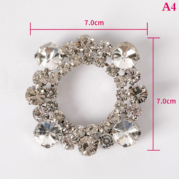 1 stk krystalsko Clip Rhinestone Brudefestsko til bryllup A A4