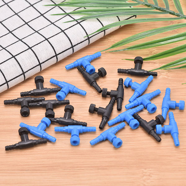 3/10 st akvarium luftledning flödeskontroll regulator ventil akvarium Blue 10PCS