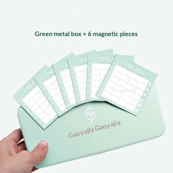 1 sæt øjenvippetransplantationsbord displayboks magnetiske ark øjenvipper Green