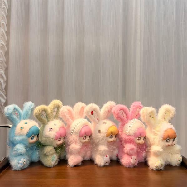 e Bunny Vinyl Doll Ornaments Hänge Nyckelring Ryggsäckshängen A4