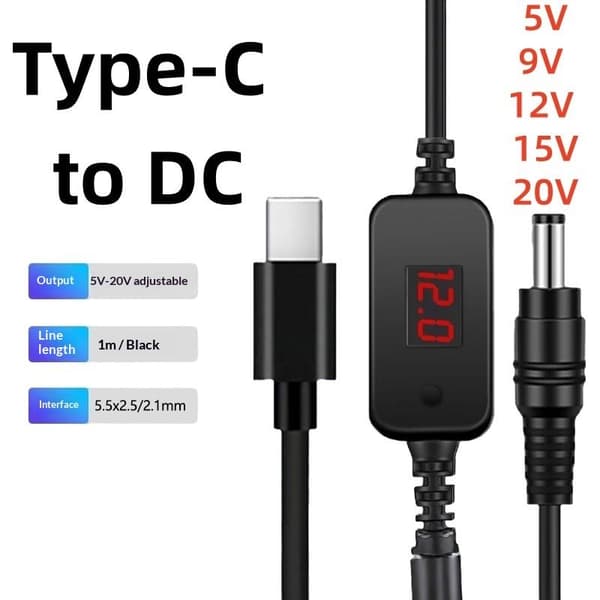 1 sæt DC 5-20V 65W Boost Converter med 8/10 adaptere Type C til A