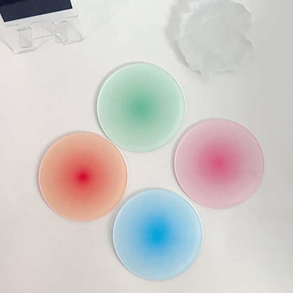 4 Farger Akryl Coasters Round Table Cup Mat Skyting Rekvisitter In Red