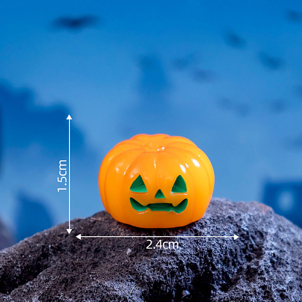 Mini Halloween-prydnad Häxa Spöke Pumpa Figur Mikro Land A6