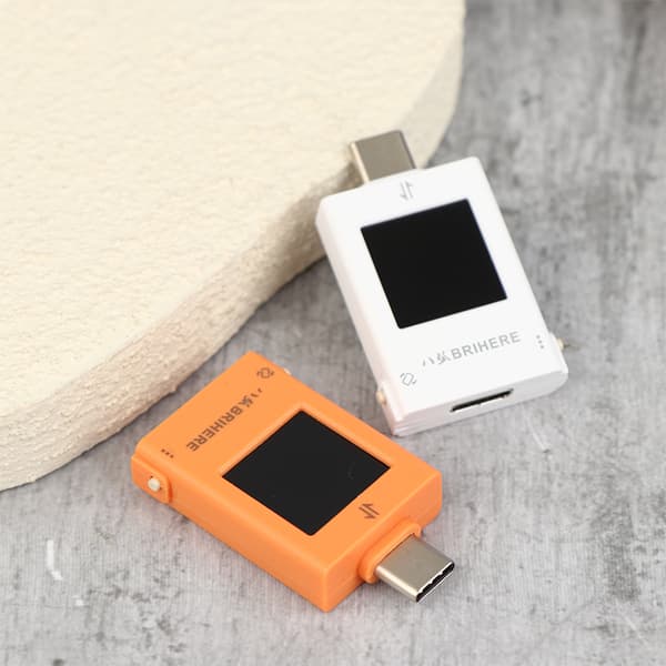 Multifunktionel Digital Skærm Type-C Oplader Tester Mobiltelefon White
