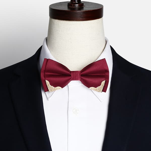 Miesten rusetti metallipää Solid Noble Classic Polyesteri Butterfl Wine red