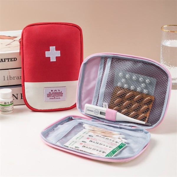 e Mini Portable Medicine Bag First Aid Kit First Aid Kit Stora red L