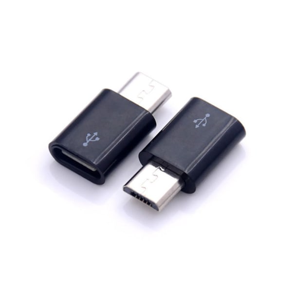 1 stk Type C hunn- til mikro-USB-hannkonverter for Android-telefon Black