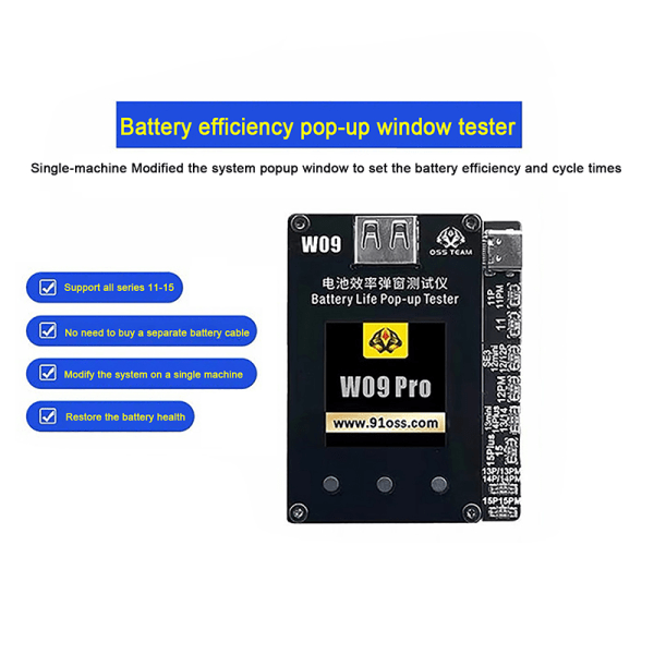 W09Pro V3 Popup-testare för batterieffektivitet utan plug-in-kabel