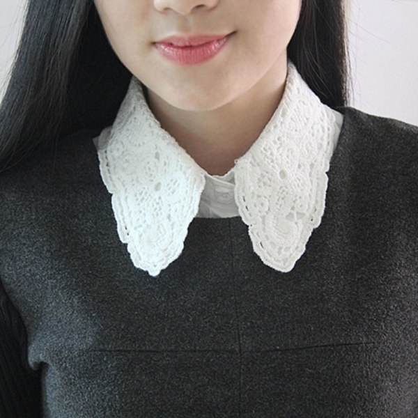 Vintage skjorta kvinnliga avtagbara kragar docka faux skjorta vinter A