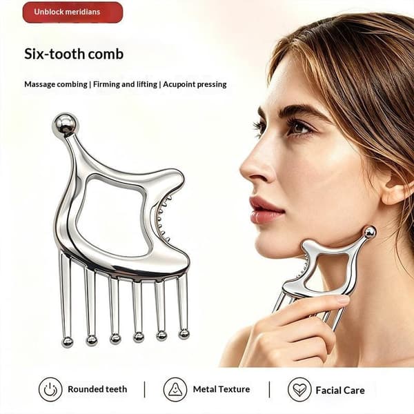 Multifunktionel Hovedbundsmassagekam Metal Gua Sha Værktøjer Dyb Aflastning A1