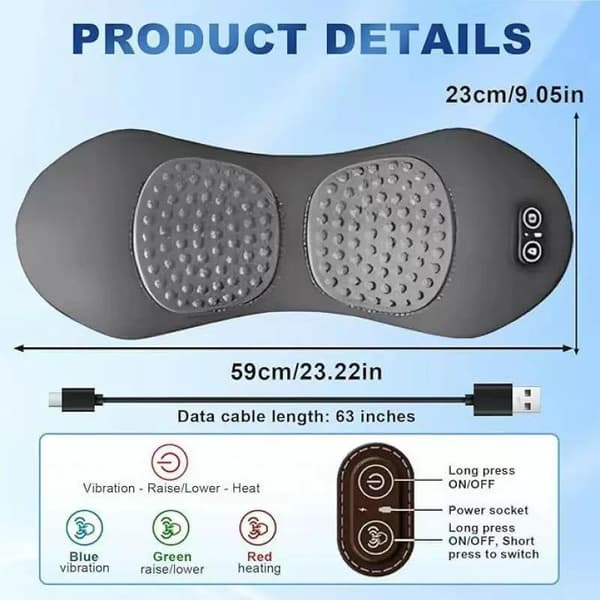 1 set ryggmassager värmevibration för ryggsmärtlindring bråck