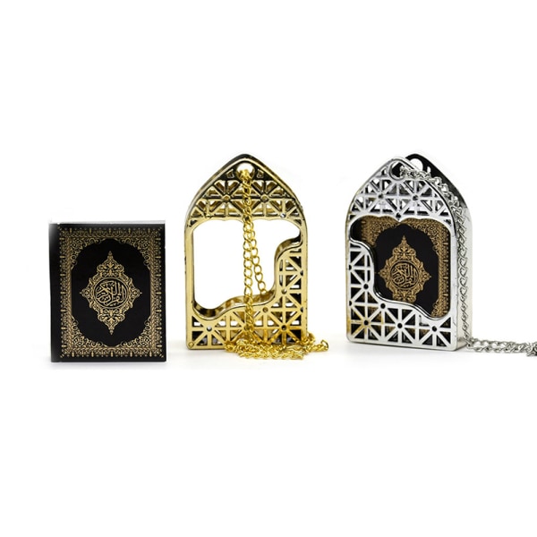 Mini Ark Koranbok Real Paper Can Read Hängsmycke Religi Silver