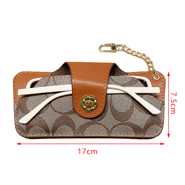 Retro Camellia Portable Solglasögon Case Myopia Glasögon Förvaring Brown