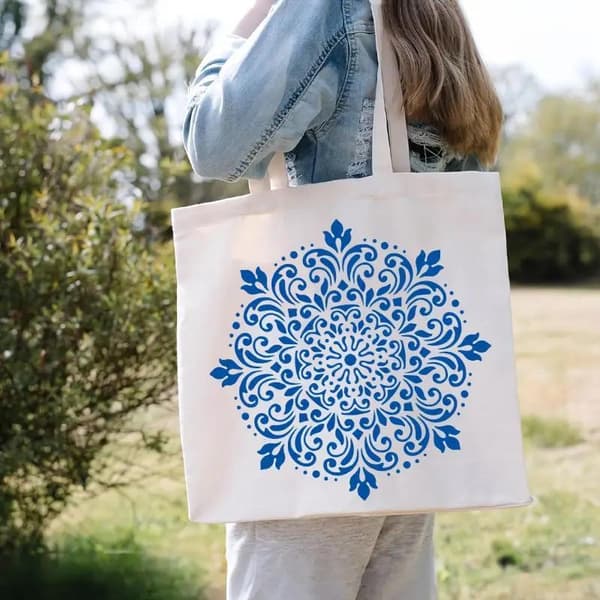 4 STK Mandala Stencils Runde DIY Malerskabeloner Til Væg Træ