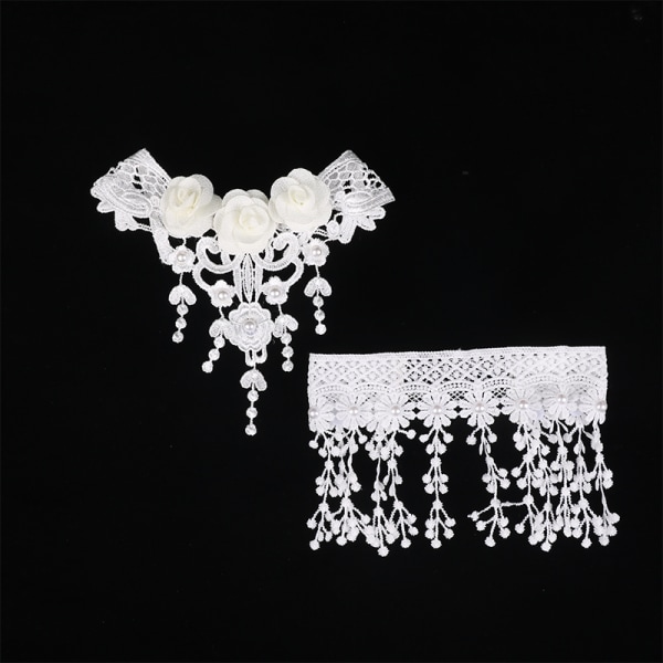 Vintag Classic Gothic Lace Choker Naisten Musta Crystal Pend K