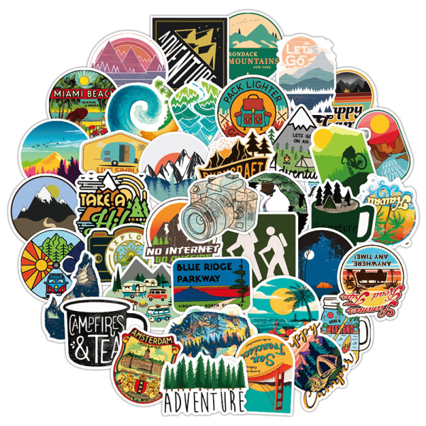 50st vattentät utomhus Wild Summer Travel Stickers Trolley Sk