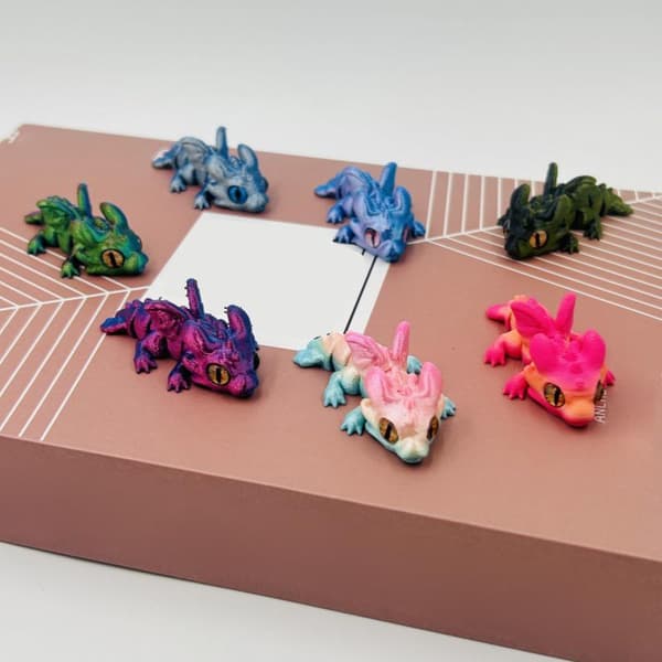 3D-printede Mini Flyvende Dragefigurer Dyrelegetøj Multi-bevægeligt StyleD