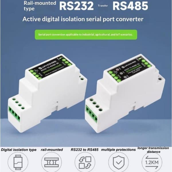 1 sett RS232 til RS485-omformer isolert beskyttelse for industri LED