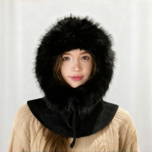Dame Høst Vinter Polyesterfiber Strikket Lue Trendy Og Ve Beige